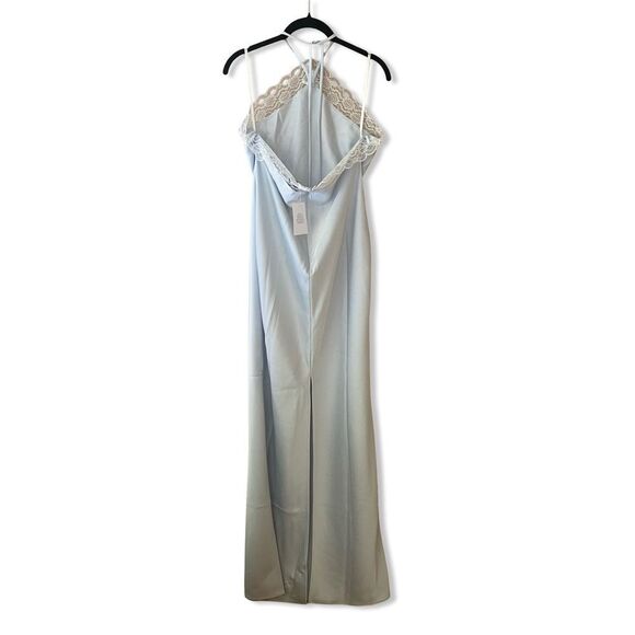 MAJORELLE Libbie Gown Light Blue satin slip dress
Halter maxi Revolve NWT L - Picture 8 of 11